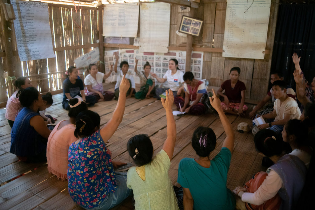 Karen womens organization meet in a center near Myanmar's border