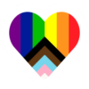 Heart icon with LGBTQ flag colours