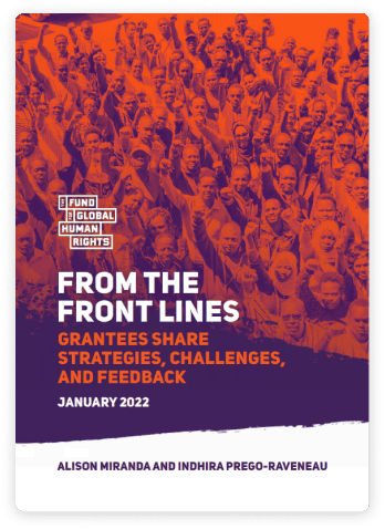 Front cover of 'from the front lines', the analysis of a grantee survey.